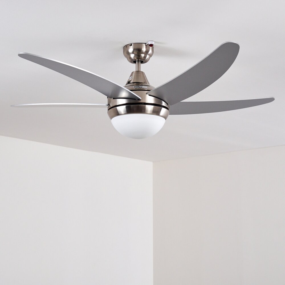 Ventilatori a soffitto Morino Nichel opaco, Argento, 2-Luci, Telecomando