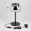 2-er Lampada da tavolo, Lampada da letture LED Nero, 1-Luce
