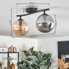 Gastor Plafoniera, Lampada a sfera Ambrato, Grigio fumo, 2-Luci