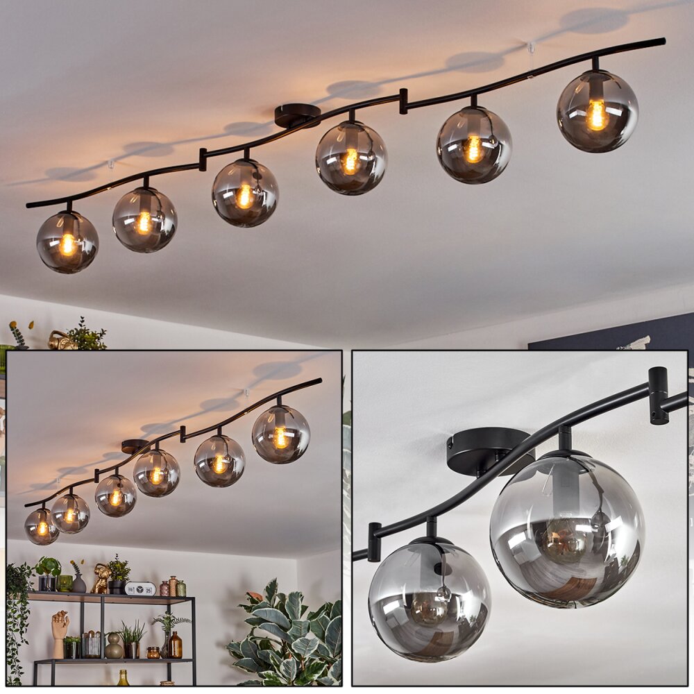 Gastor Plafoniera, Lampada a sfera Cromo, Grigio fumo, 6-Luci main product photo