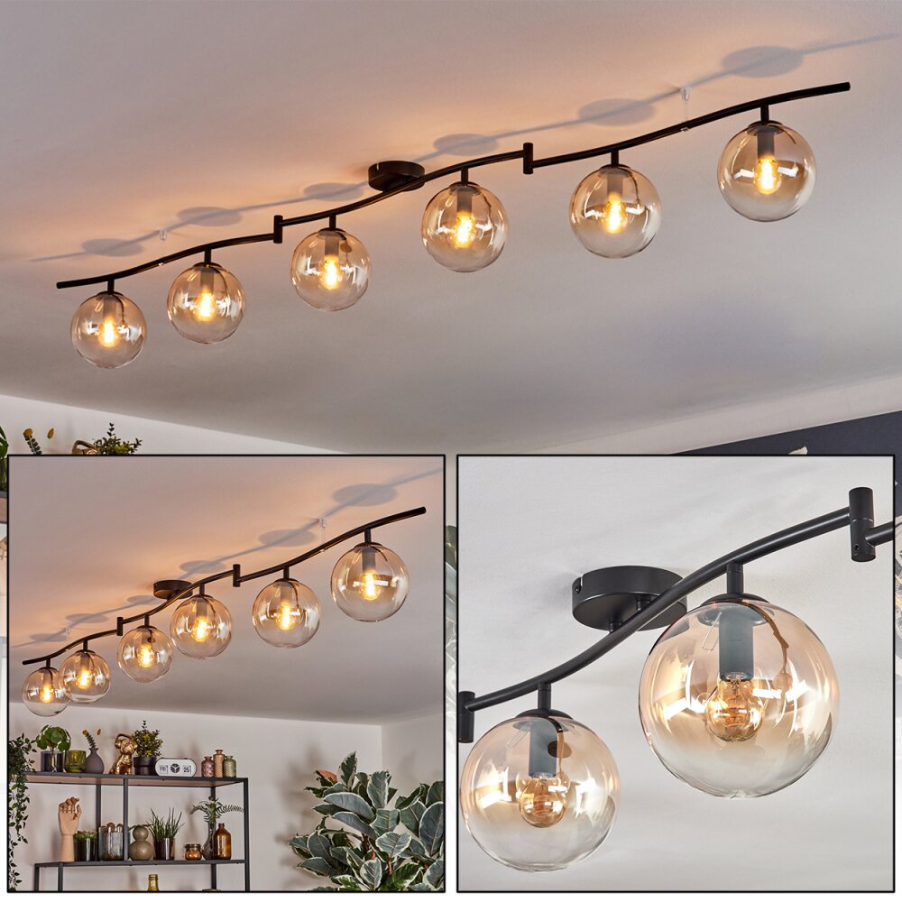 Gastor Plafoniera, Lampada a sfera Ambrato, Chiaro, 6-Luci main product photo