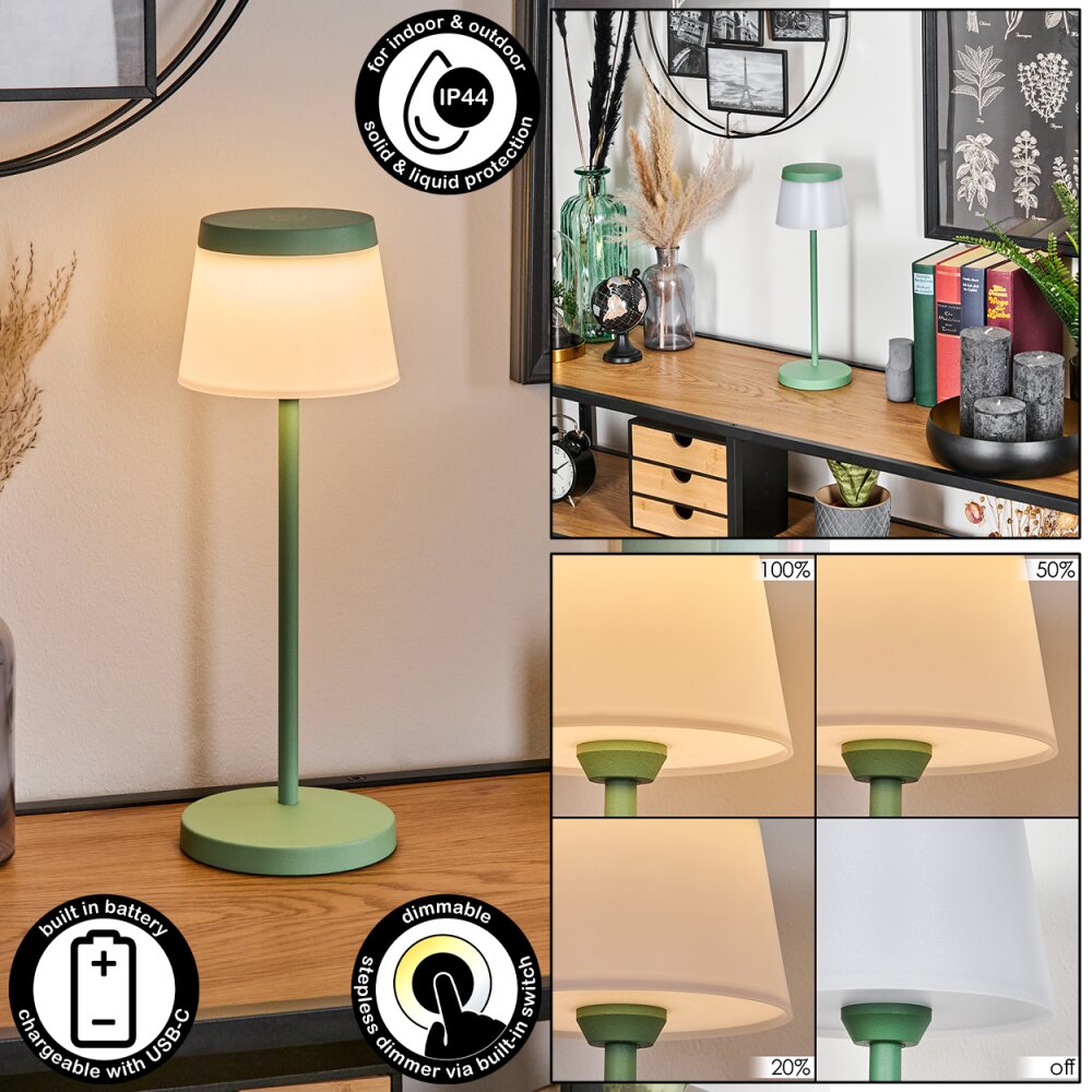 Algeraz Lampada da tavolo per esterno, Lampada da tavolo LED Verde, 1-Luce main product photo