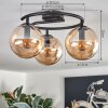 Gastor Plafoniera, Lampada a sfera Ambrato, 3-Luci