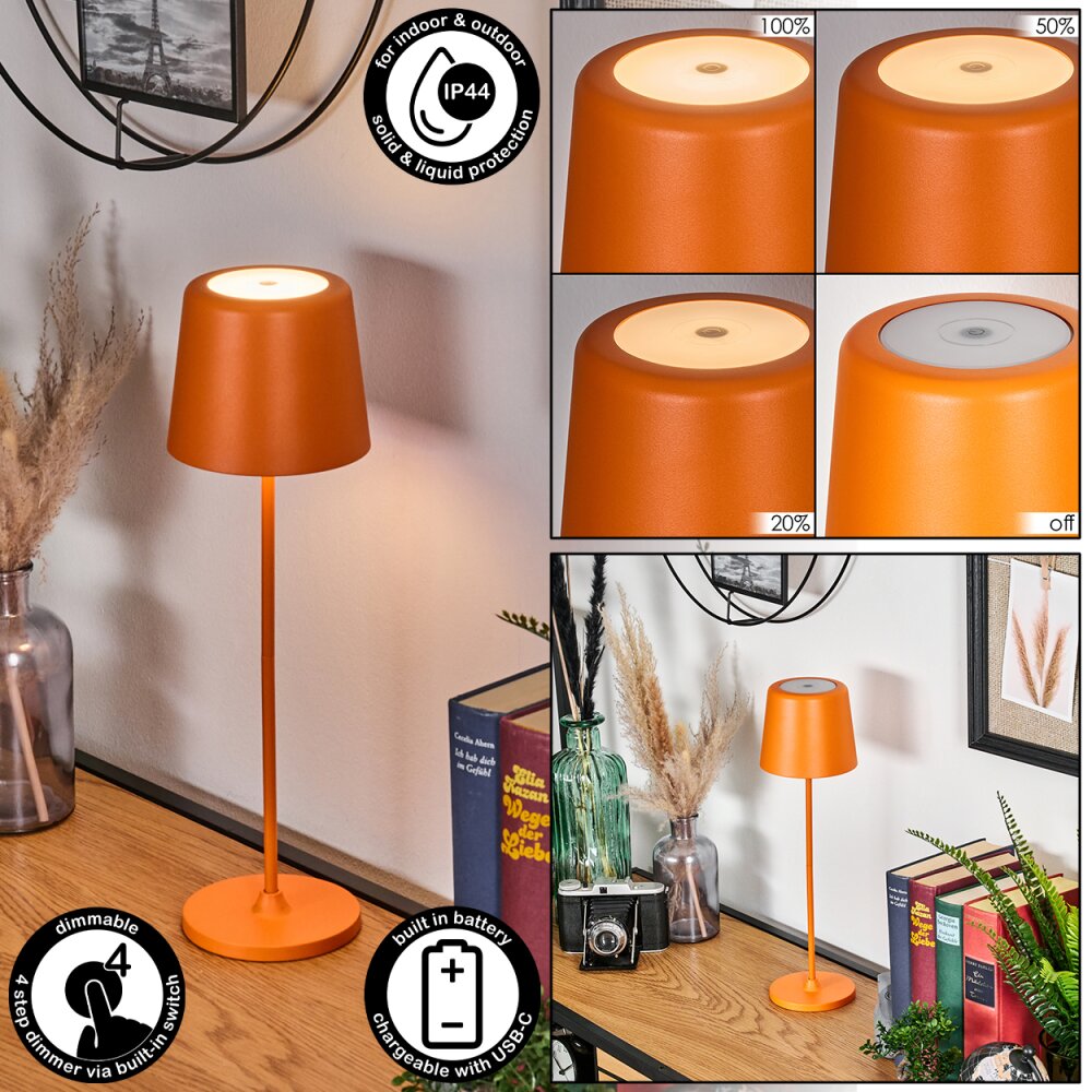 Belece Lampada da tavolo per esterno, Lampada da tavolo LED Arancione, 1-Luce main product photo
