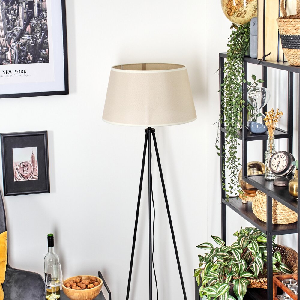 Bassagoda Lampada da terra beige, Bianco, 1-Luce