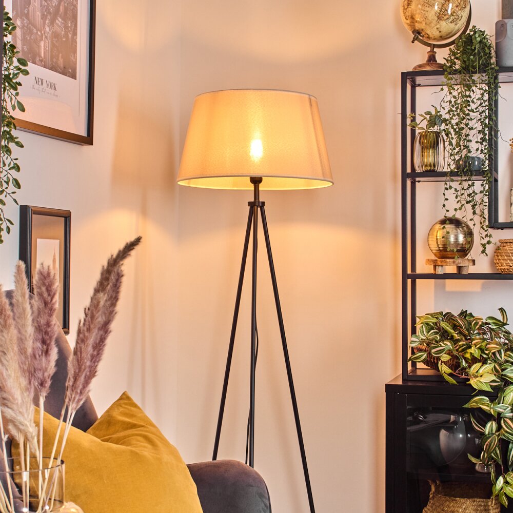 Bassagoda Lampada da terra beige, Bianco, 1-Luce