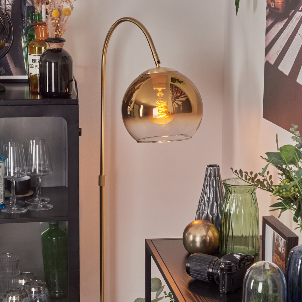 Koyoto Lampada a sfera, Lampada da terra Ottone, 1-Luce