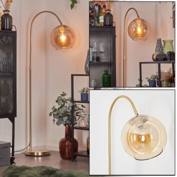 Koyoto Lampada a sfera, Lampada da terra, Lampade ad arco Ottone, 1-Luce