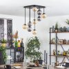 Chehalis Plafoniera, Lampada a sfera Ambrato, Grigio fumo, 9-Luci