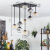 Chehalis Plafoniera, Lampada a sfera Ambrato, Chiaro, Grigio fumo, 9-Luci