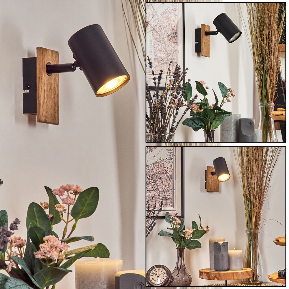 Guardais Applique, Faretto da parete Marrone, Aspetto del legno, Nero, 1-Luce main product photo