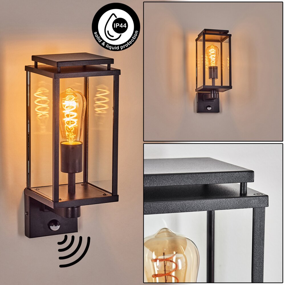 Cadafaes Lampada da parete per esterno Nero, 1-Luce, Sensori di movimento main product photo