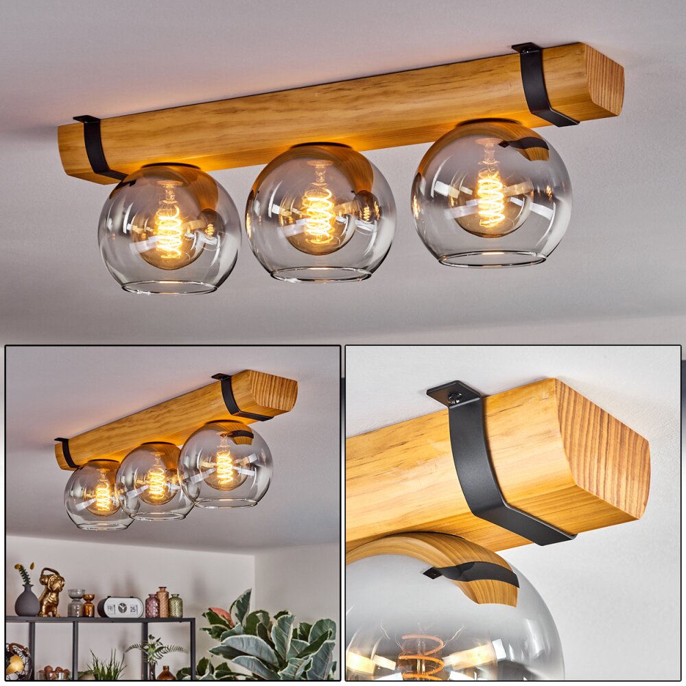 Koyoto Plafoniera, Lampada a sfera Écru, Nero, 3-Luci main product photo