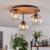 Koyoto Plafoniera, Lampada a sfera Écru, Nero, 3-Luci