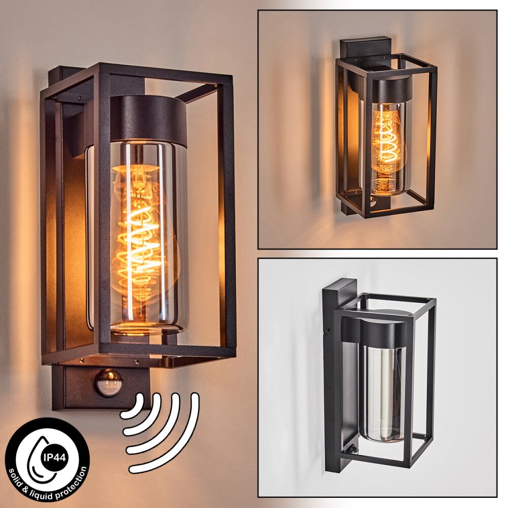 Boucinho Lampada da parete per esterno Nero, 1-Luce, Sensori di movimento main product photo