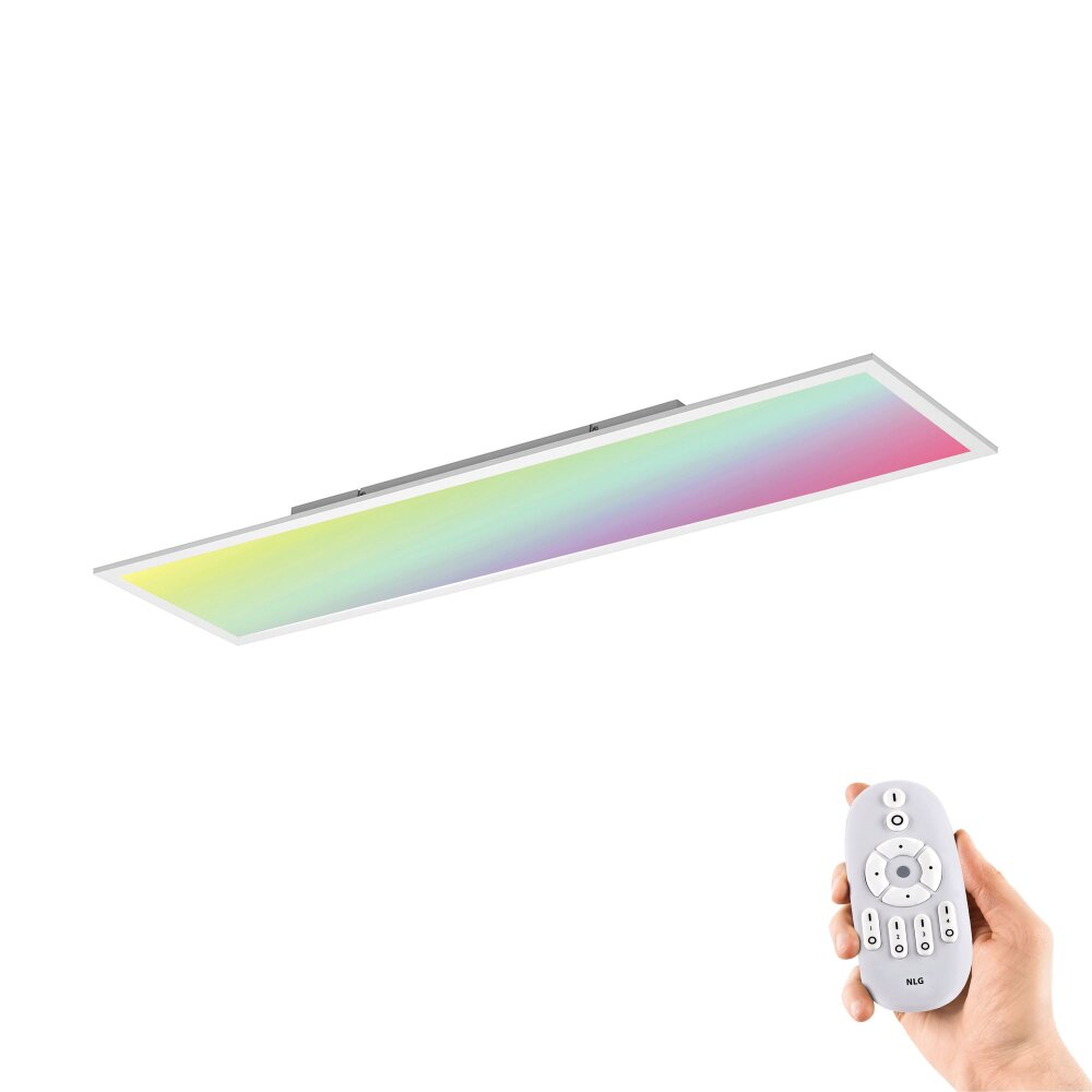 Leuchten-Direkt FLAT Plafoniera LED Bianco, 1-Luce, Telecomando, Cambia colore main product photo