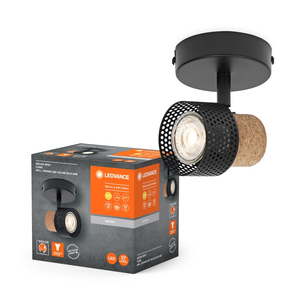 Illuminazione Ledvance Spot Plafoniera LED Nero, 1-Luce main product photo