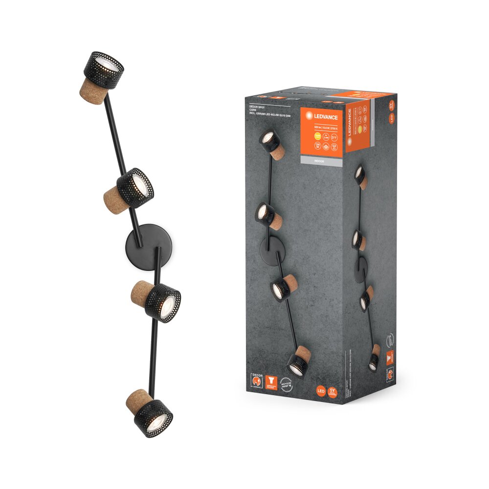 Illuminazione Ledvance Spot Plafoniera LED Nero, 4-Luci main product photo