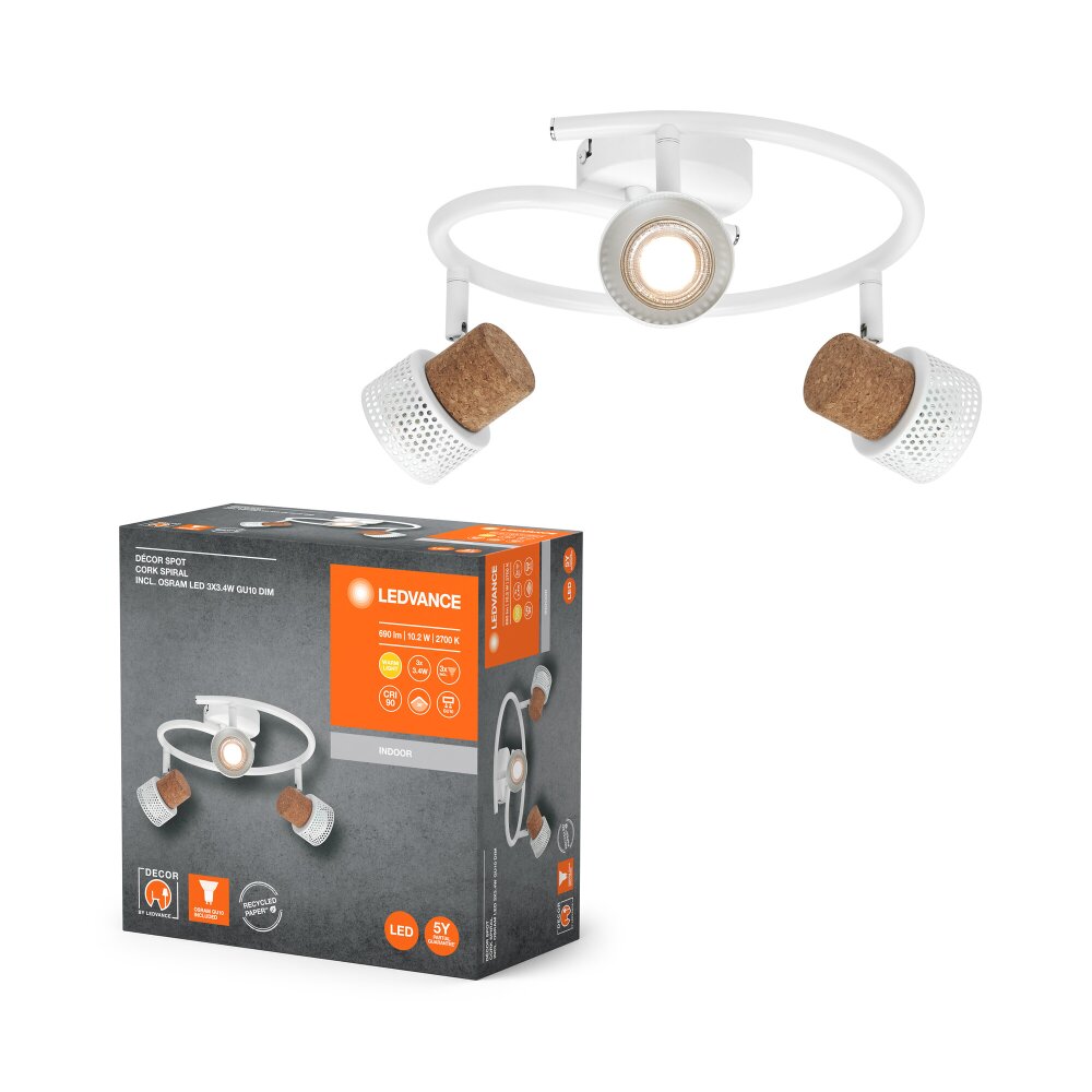 Illuminazione Ledvance Spot Plafoniera LED Bianco, 3-Luci main product photo