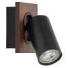 Illuminazione Ledvance Spot Plafoniera, Faretto da soffitto LED Aspetto del legno, Nero, 1-Luce