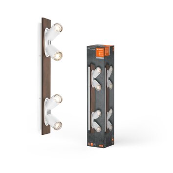Illuminazione Ledvance Spot Plafoniera LED Aspetto del legno, Bianco, 4-Luci