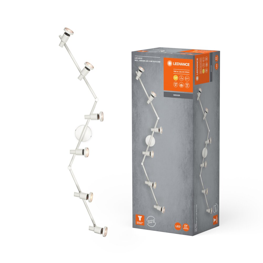 Illuminazione Ledvance Spot Plafoniera LED Bianco, 6-Luci main product photo
