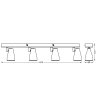 Illuminazione Ledvance Spot Plafoniera, Faretto da soffitto LED Nero, 4-Luci