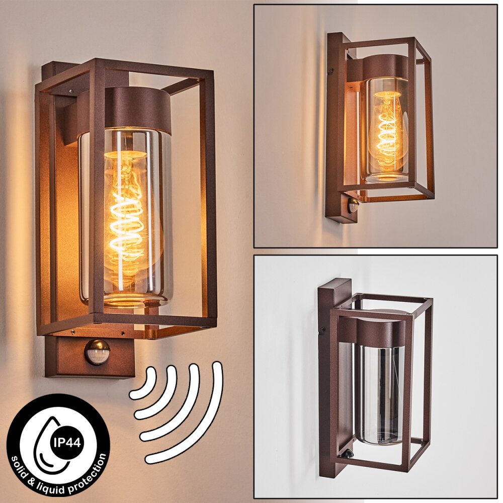 Boucinho Lampada da parete per esterno Ruggine, 1-Luce, Sensori di movimento main product photo