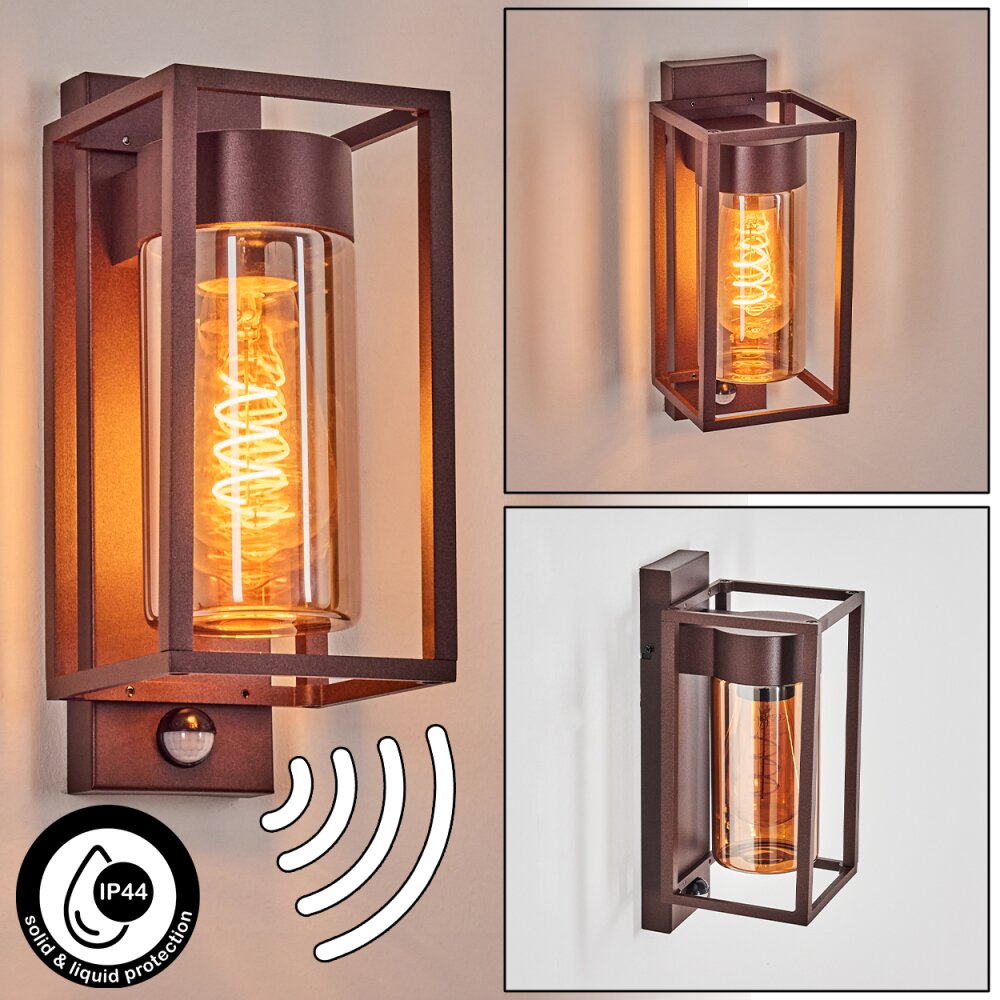 Boucinho Lampada da parete per esterno Ruggine, 1-Luce, Sensori di movimento main product photo