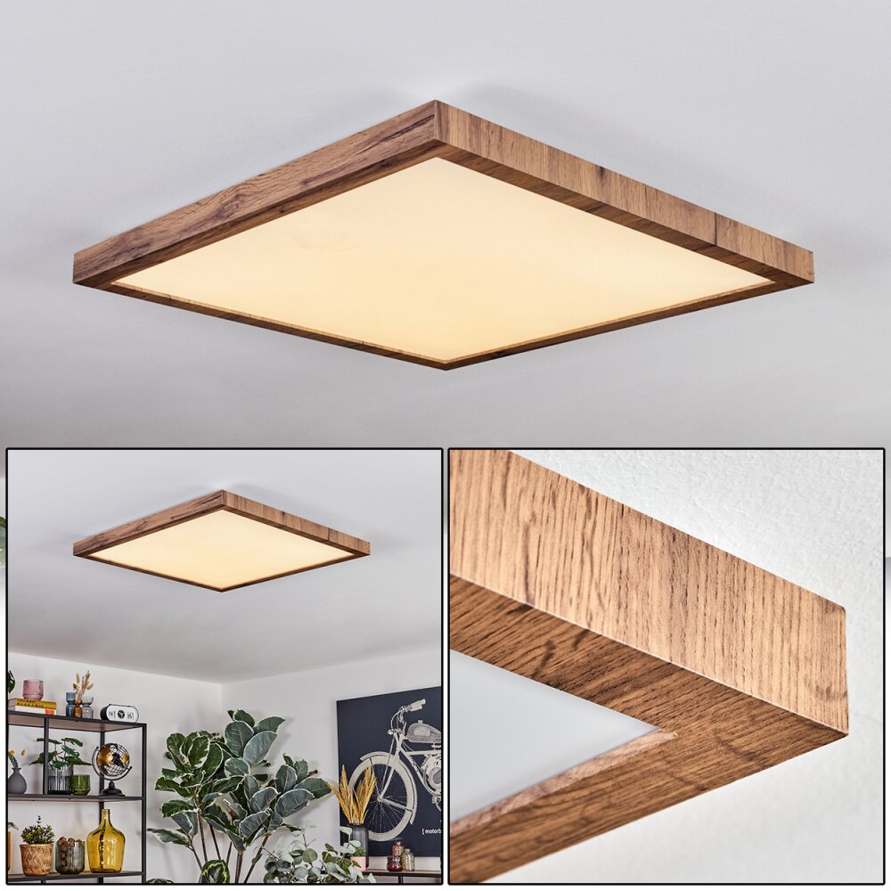 Salmi Plafoniera, Panel LED Aspetto del legno, Nero, 1-Luce main product photo