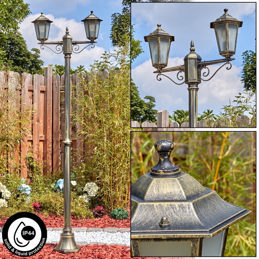 Loria Illuminazione esterna, Lampione multibraccia, Illuminazione viale Marrone, Oro, 2-Luci main product photo