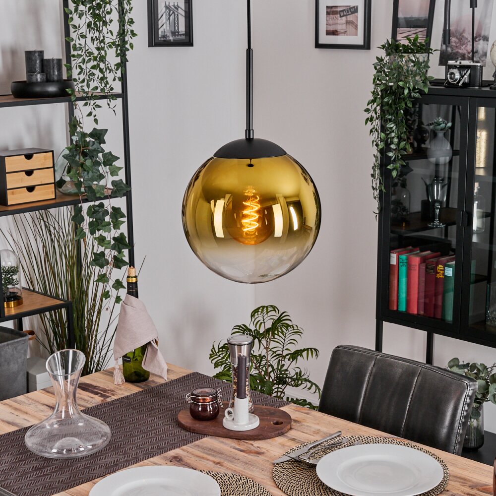Gastor Lampadario a sospensione, Lampada a sfera Oro, Chiaro, 1-Luce main product photo