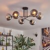 Gastor Plafoniera, Lampada a sfera 80 cm Cromo, Chiaro, Grigio fumo, 6-Luci