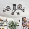 Gastor Plafoniera, Lampada a sfera 80 cm Cromo, Chiaro, Grigio fumo, 6-Luci