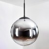 Gastor Lampadario a sospensione, Lampada a sfera 30 cm Cromo, Chiaro, Grigio fumo, 1-Luce