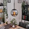 Gastor Lampadario a sospensione, Lampada a sfera 20 cm Cromo, Grigio fumo, 1-Luce