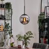 Gastor Lampadario a sospensione, Lampada a sfera 20 cm Cromo, Grigio fumo, 1-Luce