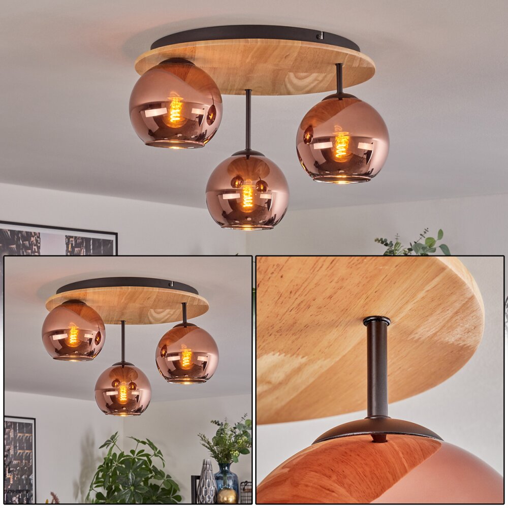 Koyoto Plafoniera, Lampada a sfera 40 cm Écru, Nero, 3-Luci main product photo