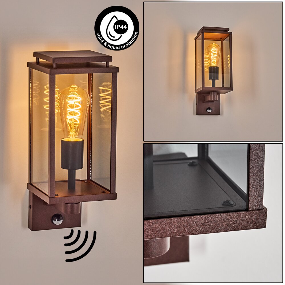 Cadafaes Lampada da parete per esterno Ruggine, 1-Luce, Sensori di movimento main product photo