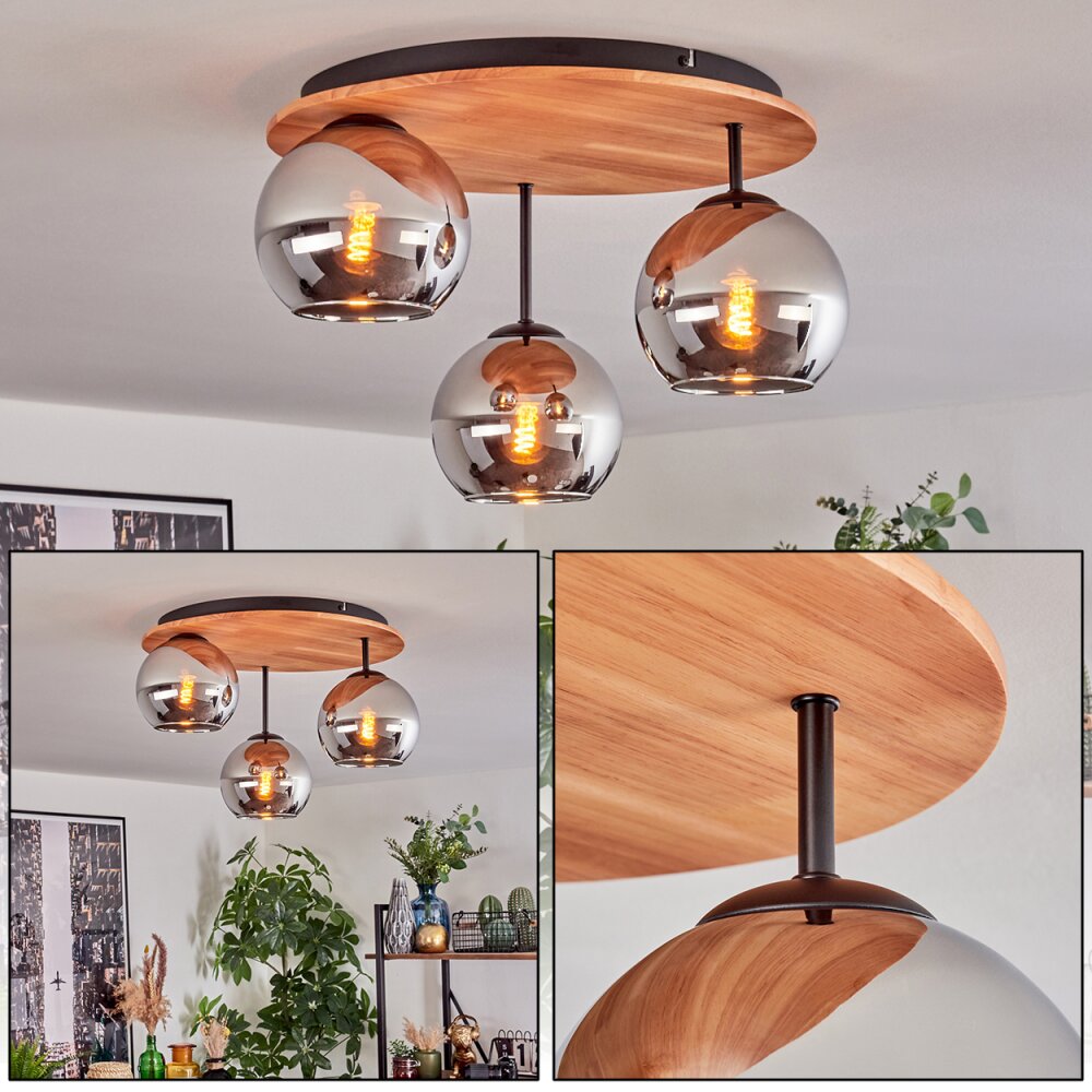 Koyoto Plafoniera, Lampada a sfera 40 cm Écru, Nero, 3-Luci main product photo