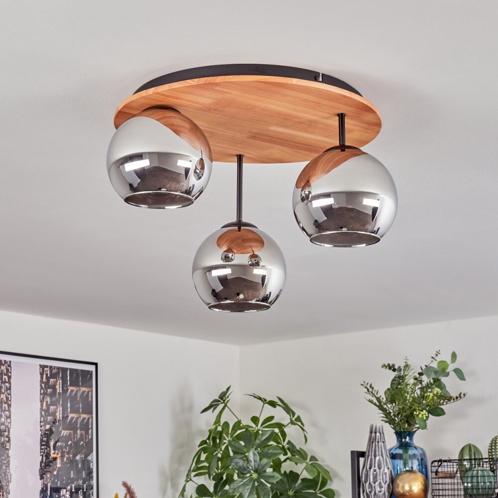 Koyoto Plafoniera, Lampada a sfera 40 cm Écru, Nero, 3-Luci