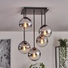 Gastor Plafoniera, Lampada a sfera Cromo, Chiaro, Grigio fumo, 5-Luci