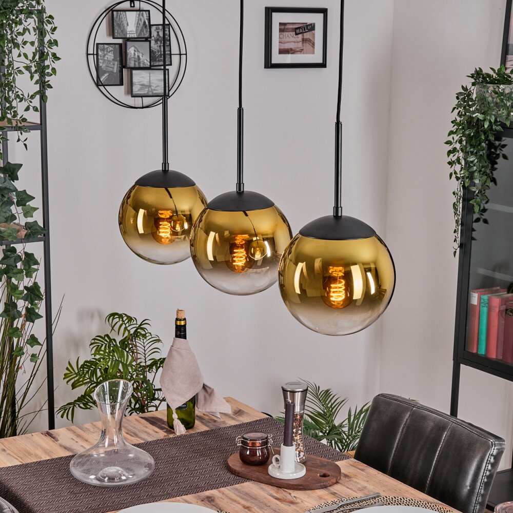 Gastor Lampadario a sospensione, Lampada a sfera Oro, Chiaro, 3-Luci main product photo