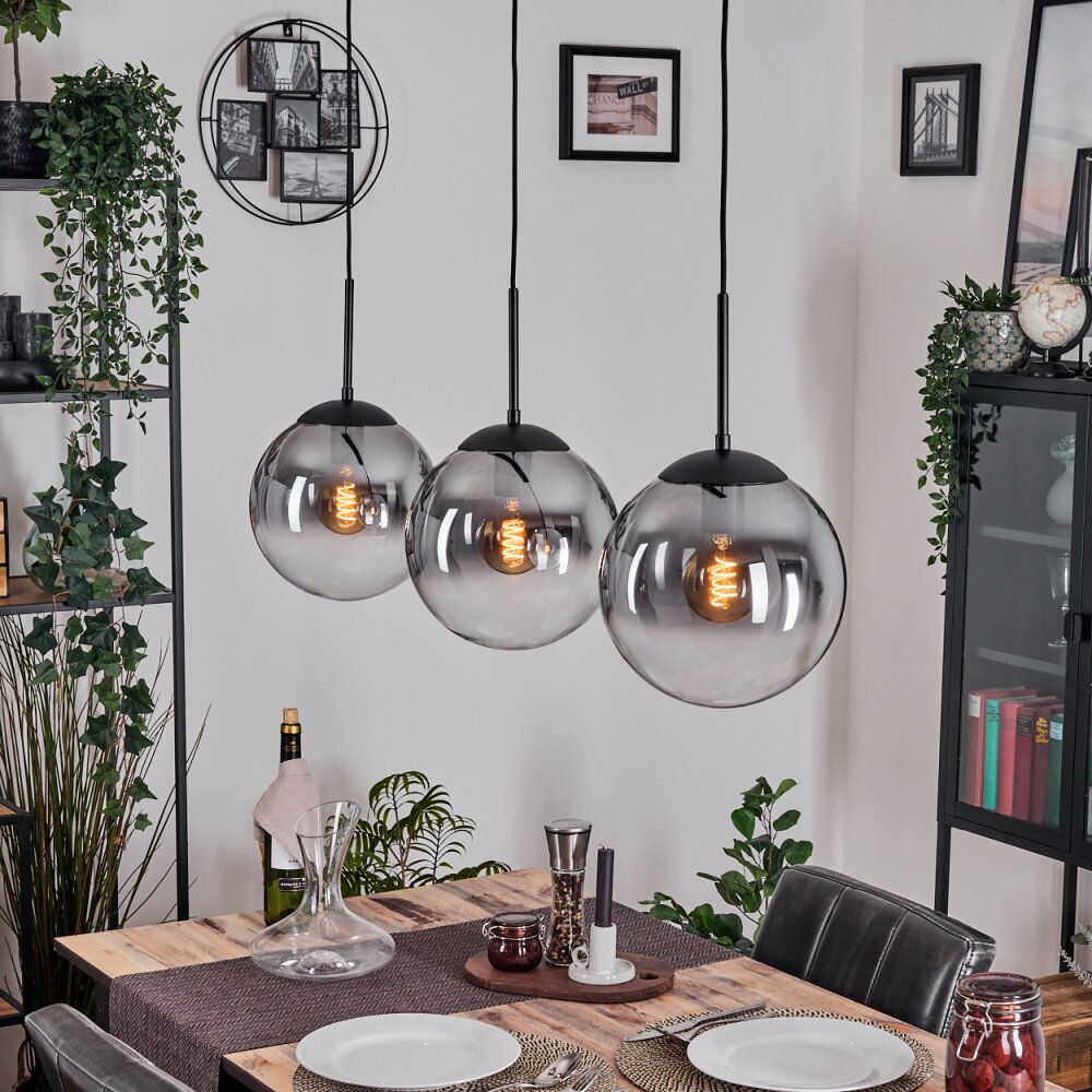 Gastor Lampadario a sospensione, Lampada a sfera Nero, 3-Luci main product photo