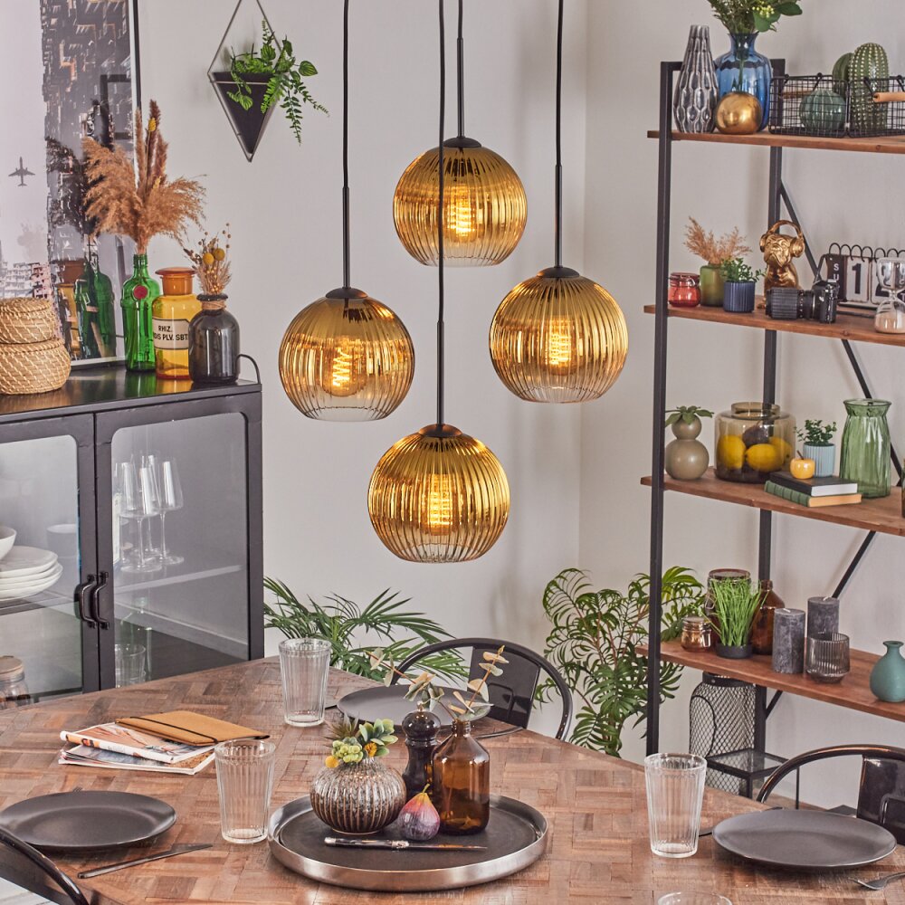 Koyoto Lampadario a sospensione, Lampada a sfera 35 cm Oro, Chiaro, 4-Luci main product photo