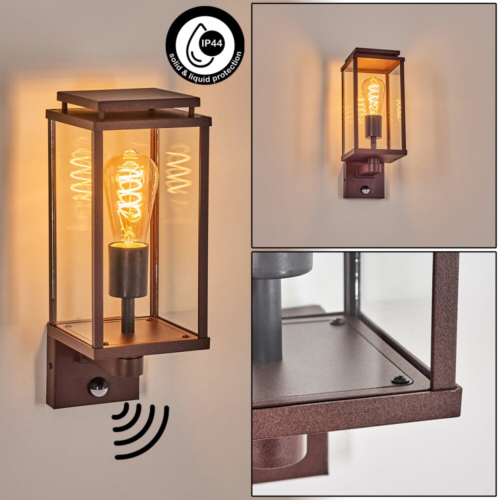 Cadafaes Lampada da parete per esterno Ruggine, 1-Luce, Sensori di movimento main product photo