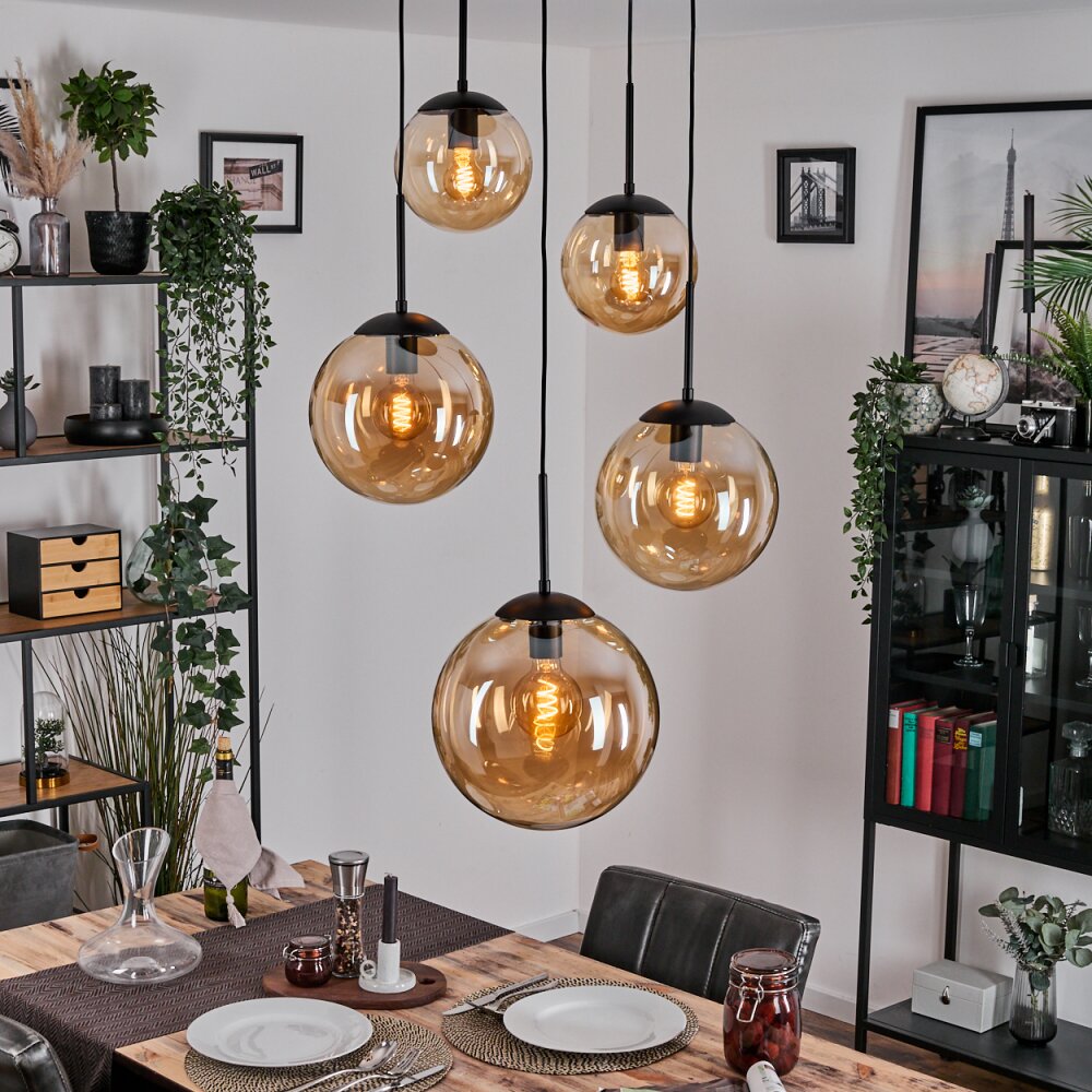 Gastor Lampadario a sospensione, Lampada a sfera 45 cm Nero, 5-Luci main product photo