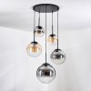 Gastor Lampadario a sospensione, Lampada a sfera 45 cm Nero, 5-Luci