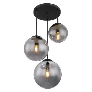 Illuminazione Globo Lighting JOEL Lampadario a sospensione Nero, 3-Luci