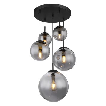 Illuminazione Globo Lighting JOEL Lampadario a sospensione Nero, 5-Luci